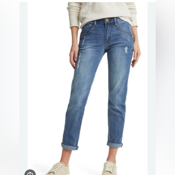 AB-SOLUTION SIDE POCKET GIRLFRIEND JEANS IN BLUE VINTAGE - Picture 8 of 8